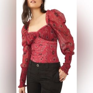 Free People Brunch Date Floral Combo Eloise Bodysuit